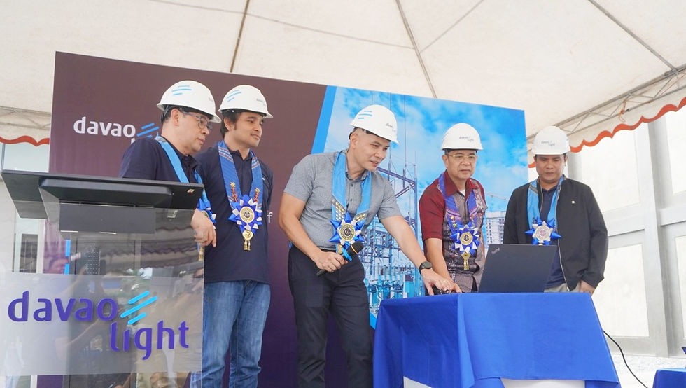 Inauguration. Davao Light President and COO Enriczar Tia and Nilo Geroche, Department of Energy Director, Mindanao Field Office (3rd and 4th from left), led the ceremonial switch-on of the 50MVA Lanang Substation last February 5, 2025, at SP Dacudao Loop, Lanang, Davao City.