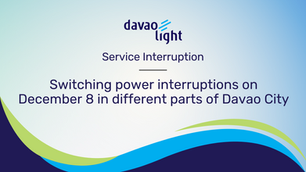 Switching power interruptions on December 8 in different parts of Davao City