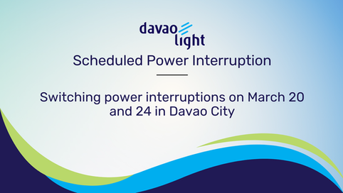 Switching power interruptions on March 20 and 24 in Davao City