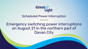 Emergency switching power interruptions on August 21 in the northern part of Davao City