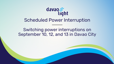 Switching power interruptions on September 10, 12, and 13 in Davao City
