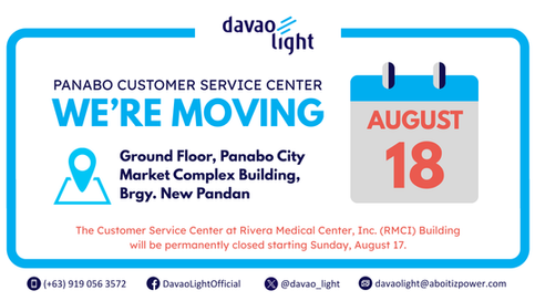 Advisory: Transfer of Panabo Service Center