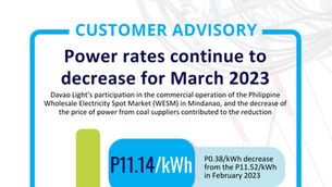 Power rates continue to decrease for March 2023