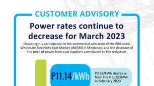 Power rates continue to decrease for March 2023